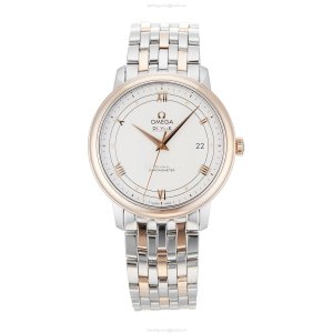 Omega De Ville Automatic Watch | 40mm Stainless Steel & Rose Gold | Silver Dial