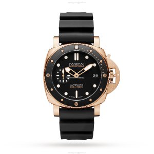Panerai Submersible PAM02164 - 42mm Rose Gold Automatic Black Replica Watch