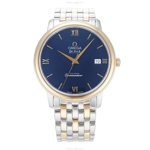 Omega De Ville Prestige Automatic Watch - 37mm Blue Dial - Stainless Steel & Gold