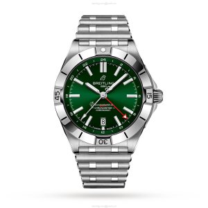 Breitling Chronomat Automatic GMT 40mm Green Dial Stainless Steel Watch