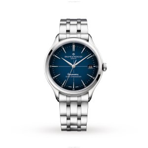 Baume & Mercier Clifton Baumatic Automatic Blue Dial Watch - 40mm Stainless Steel