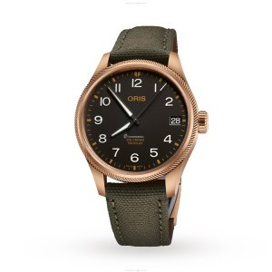 Oris Aviation Bronze Automatic Watch - 41mm Black Dial - 100M Water Resistant