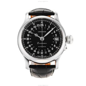 Longines L2.751.4.53.4 Automatic Watch - Black Dial - 48mm Stainless Steel