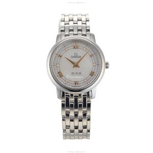 Omega De Ville Ladies Watch - 27mm Stainless Steel - Mother of Pearl Dial - Quartz