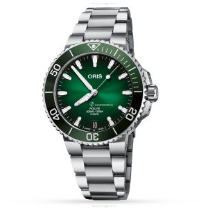 Oris Diving Automatic Green Dial Watch - 41.5mm Stainless Steel - 300M Water Resistant