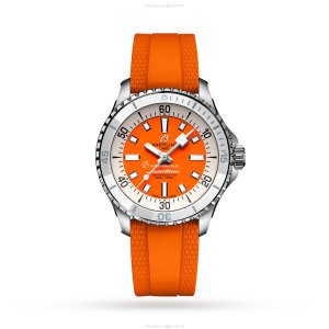 Breitling Superocean 36mm Automatic Orange Dial - Stainless Steel Watch