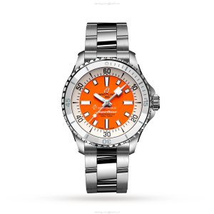 Breitling Superocean 36mm Automatic Orange Dial - Stainless Steel Watch