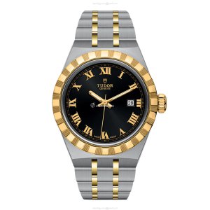 Tudor Royal M28303-0003 Automatic Watch | 28mm Black Dial - Stainless Steel & Gold