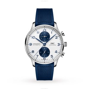 IWC Portugieser IW371620 Automatic Chronograph - 41mm Stainless Steel - White Dial