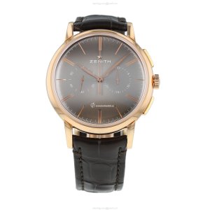 Pre-Owned Zenith Elite Automatic Rose Gold 42mm Silver Dial Watch