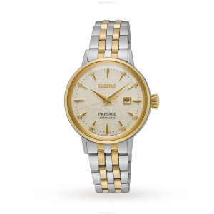 Seiko Presage SRE010J1 Automatic Gold Watch - 30.3mm Stainless Steel & Gold Plated