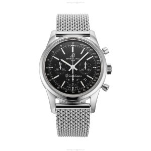 Breitling Transocean Chronograph 43mm Automatic Black Dial - Stainless Steel