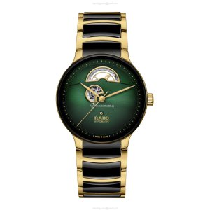 Rado Centrix Automatic Green Dial Watch | 39.5mm Stainless Steel & Gold