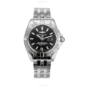 Pre-Owned Breitling Galactic 41 Automatic Watch - Black Dial - Stainless Steel