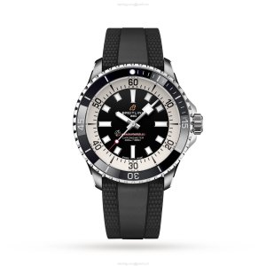 Breitling Superocean 42mm Automatic Black Dial - Stainless Steel Rubber Strap