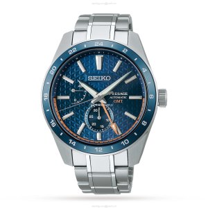 Seiko Presage SPB217J1 Automatic GMT Watch - Blue Dial - Stainless Steel