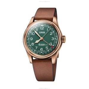 Oris Aviation Bronze Automatic Green Watch - 40mm Case & Leather Strap