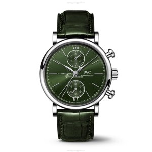IWC Portofino IW391405 Automatic Chronograph - 39mm Stainless Steel Green Dial