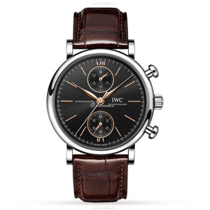 IWC Portofino IW391404 Automatic Chronograph - 39mm Stainless Steel Black Dial