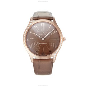 Pre-Owned Omega De Ville Ladies Watch - 36mm Rose Gold, Quartz, Brown Dial