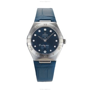 Omega Constellation 34mm Automatic Blue Dial Diamond Ladies Watch