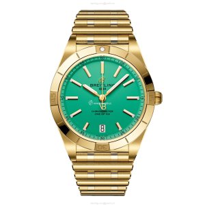Breitling Chronomat 36mm Automatic Green Dial - 18ct Yellow Gold Watch