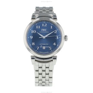 IWC Da Vinci 6199140 | 40mm Stainless Steel Quartz Blue Dial Watch