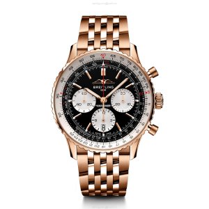 Breitling Navitimer 43mm 18ct Rose Gold Automatic Black Dial Replica