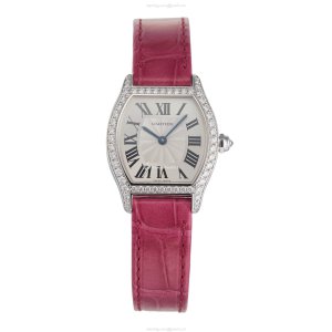 Cartier Tortue White Gold Manual Winding Watch - 24mm Silver Dial