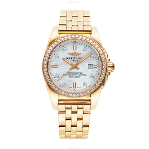 Breitling Galactic 18ct Rose Gold Quartz Watch - 29mm White Dial