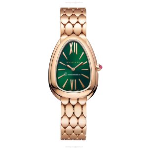 Bvlgari Serpenti Seduttori 33mm Green Dial | 18ct Rose Gold Quartz Watch