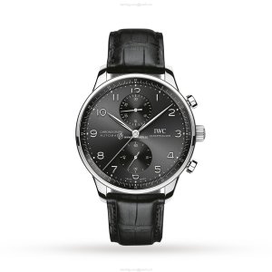 IWC Portugieser IW371609 Automatic Chronograph - 41mm Stainless Steel - Black Dial