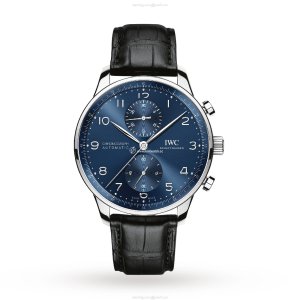 IWC Portugieser IW371606 Automatic Chronograph - 41mm Stainless Steel Blue Dial