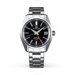 Grand Seiko Heritage SBGJ203 Automatic GMT Watch - 40mm Stainless Steel Black Dial