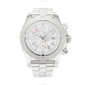 Breitling Super Avenger A13370 | 48mm Automatic | White Dial | Stainless Steel
