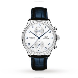 IWC Portugieser IW371605 Automatic Chronograph - 41mm Stainless Steel - Silver Dial