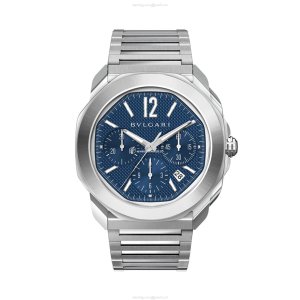 Bvlgari Octo Roma 103829 Automatic Chronograph - 42mm Blue Dial | Steel