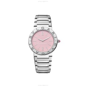 Bvlgari Bvlgari Pink Dial 33mm Quartz Watch - 18ct Rose Gold & Steel
