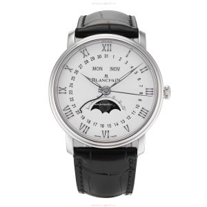 Pre-Owned Blancpain Villeret 6654-1127-55B - 40mm Automatic - White Dial