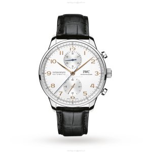 IWC Portugieser IW371604 Automatic Chronograph - 41mm Stainless Steel Silver Dial