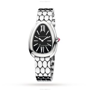 Bvlgari Serpenti Seduttori 103451 | 33mm Stainless Steel Quartz Watch - Black Dial