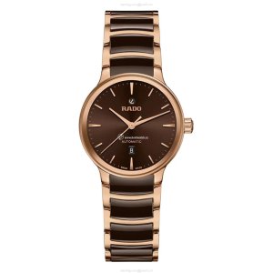 Rado Centrix R30019302 Automatic Watch - Brown Dial - Stainless Steel & Rose Gold PVD