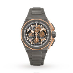 Zenith Defy Titanium & Gold Automatic Watch - 41mm Gold Dial | 100M Water Resistant