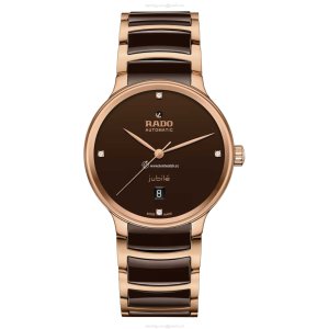 Rado Centrix R30017712 Automatic Watch - Brown Dial - Stainless Steel & Rose Gold PVD