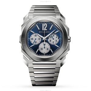 Bvlgari Octo 103467 Automatic Watch - 43mm Blue Dial - Stainless Steel