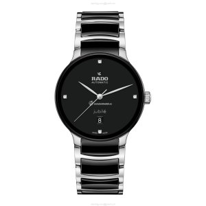 Rado Centrix Automatic Watch - Black Dial & Diamond Markers | 39.5mm