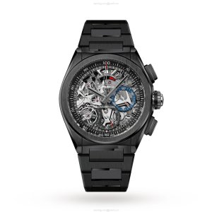 Zenith Defy Ceramic Automatic Skeleton Watch - 44mm Black Case & Bracelet