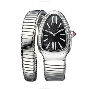 Bvlgari Serpenti Tubogas 103524 | 35mm Stainless Steel Quartz Watch - Black Dial