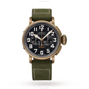 Zenith Pilot Bronze Automatic Watch - 45mm Black Dial | Replica