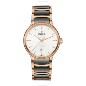 Rado Centrix R30017012 Automatic Watch - Silver Dial - 39.5mm Stainless Steel & Rose Gold
